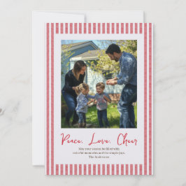 Handgezeichnet Red Stripe Single Foto Urlaubskarte Feiertagskarte