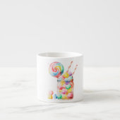 HandGezeichnet Regenbogen Lollipops und Jelly Cand Espressotasse (Vorderseite)