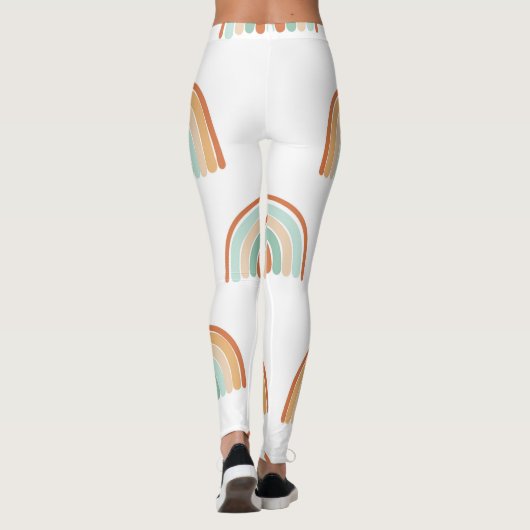 Handgezeichnet Regenbogen: pastellfarbenes nahtlos Leggings (Rückseite)