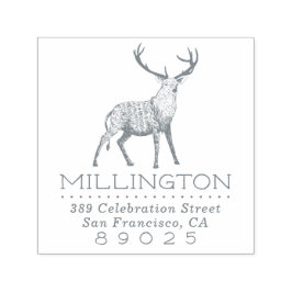 Handgezeichnet Rentierfamilie Rücksendeadresse Permastempel