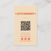 HandGezeichnet Retro-farbiger QR-Code Boho Bold fl Visitenkarte (Rückseite)
