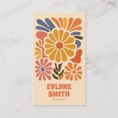 HandGezeichnet Retro-farbiger QR-Code Boho Bold fl Visitenkarte (Vorderseite)