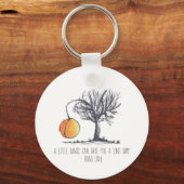 Handgezeichnet Riesenpfirsichbaum-Schlüsselanhänge Schlüsselanhänger (Rückseite)