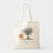 Handgezeichnet Riesenpfirsichbaum Tote Bag Tragetasche (Vorne)
