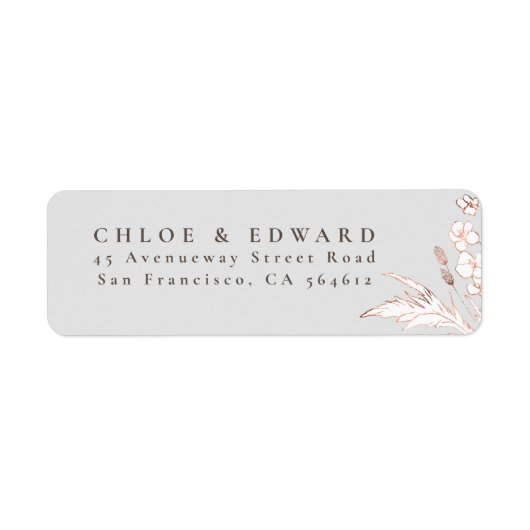 Handgezeichnet Rosa-Gold-Wildblumen Minimalistisch (Vorne)