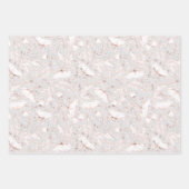 Handgezeichnet Rosa Wildblumen Muster Elegant Geschenkpapier Set (Vorderseite 2)