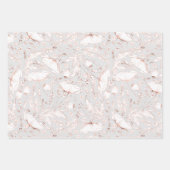 Handgezeichnet Rosa Wildblumen Muster Elegant Geschenkpapier Set (Vorderseite)