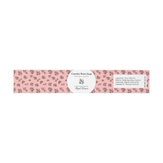 HandGezeichnet Rose Blätter Blush Soap Band Wrap (Flach)