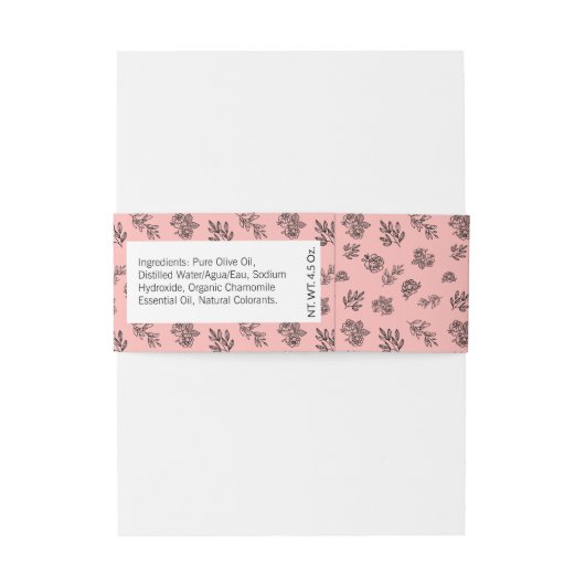 HandGezeichnet Rose Blätter Blush Soap Band Wrap (Rückseitenbeispiel)