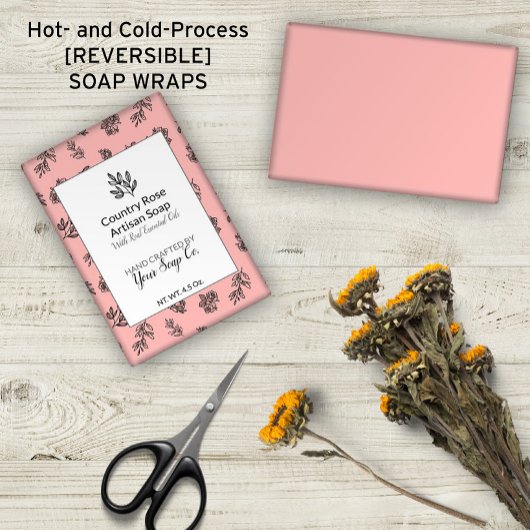 🌹 🌿 HandGezeichnet Rose & Blätter Seifenwraps