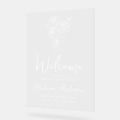 HandGezeichnet Rose Bouquet Brautparty Willkommen Acrylschild (Winkel)