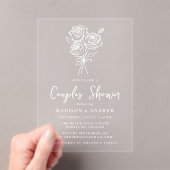 HandGezeichnet Rose Bouquet Couples Brautparty Acryleinladungen (Insitu (Handheld))