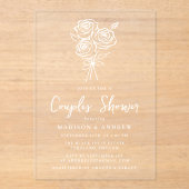 HandGezeichnet Rose Bouquet Couples Brautparty Acryleinladungen (Vorderseite)
