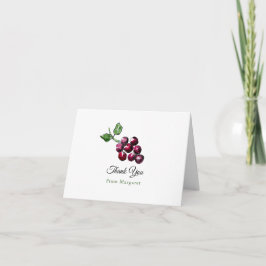 HandGezeichnet Rote Weintrauben Niedlich Dankeskarte