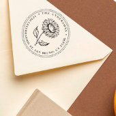 Handgezeichnet Rücksendeadresse der Sonnenblumen Permastempel