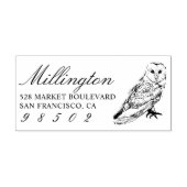 Handgezeichnet Rücksendeadresse für Owl-Familie Gummistempel (Prägung)