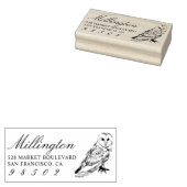 Handgezeichnet Rücksendeadresse für Owl-Familie Gummistempel (Stempel)