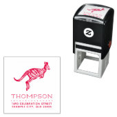 Handgezeichnet Rücksendeadresse Kangaroo Familienn Permastempel (Beispiel)