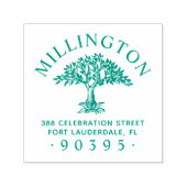 Handgezeichnet Rücksendeadresse von Baumrundnamen Permastempel (Design)