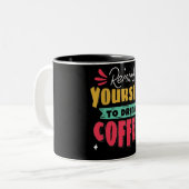 HandGezeichnet Schrift - Motivierend Typografie-Ta Zweifarbige Tasse (Vorderseite Links)