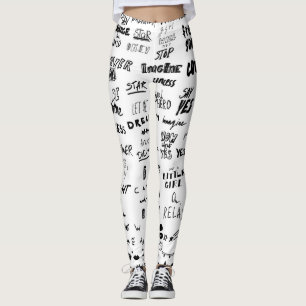 Handgezeichnet Schrift, Typografie-Doodle-Sammlung Leggings