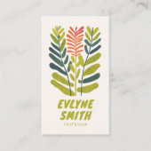 Handgezeichnet Schriftgrünes, feines Retro Funky F Visitenkarte (Vorderseite)