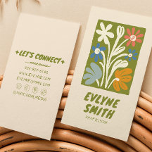 Handgezeichnet Schriftlich Grün kühl Retro Boho Fl