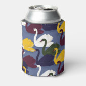 Handgezeichnet Schwäne, blaues Seemuster. Dosenkühler (Kanne Rückseite)