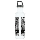 HandGezeichnet Schwarz-Weiß-Doodle-Muster Art ZIA Edelstahlflasche (Rückseite)