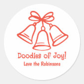 HandGezeichnet Scribble Playful Doodle Holiday Gef Runder Aufkleber (Vorderseite)