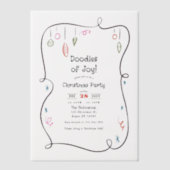 HandGezeichnet Scribble Playful Doodle Weihnachts- Pergament Einladungen (Vorderseite)