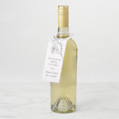 Handgezeichnet silberne Blume.  Einfache Moderne Flaschenanhänger (Angewinkelt)