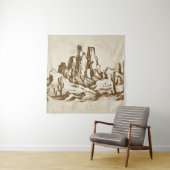 Handgezeichnet Skizze. Typische Landschaftswüste v Wandteppich (Beispiel)