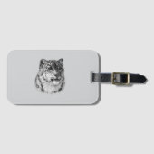 HandGezeichnet Snow Leopard Gepäckanhänger (Vorderseite (Horizontal))
