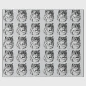 HandGezeichnet Snow Leopard Geschenkpapier (Flach)