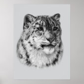 HandGezeichnet Snow Leopard Poster (Vorne)