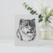 HandGezeichnet Snow Leopard Postkarte (Stehend Vorderseite)