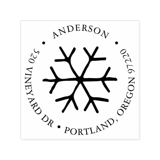 HandGezeichnet Snowflake-Rücksendeadresse Permastempel (Design)