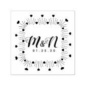 HandGezeichnet Square Frame Wedding Initials Permastempel (Design)