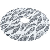 Handgezeichnet Stammesfedern, Vintages Muster. Polyester Weihnachtsbaumdecke (Schrägansicht)