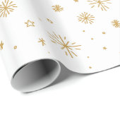 Handgezeichnet Sterne und Schneeflocken. Schöner W Geschenkpapier (Rolleneckpunkt)
