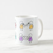 HandGezeichnet Stickman Coffee Tasse Set (VorderseiteRechts)