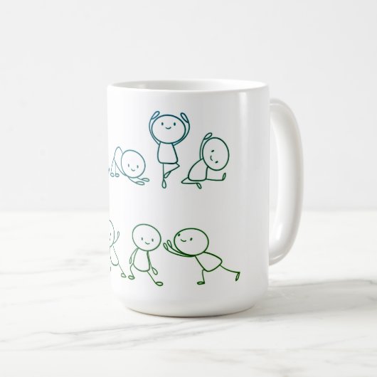 HandGezeichnet Stickman Collection Kaffee Tasse (VorderseiteRechts)