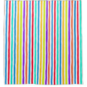 Handgezeichnet Streifen in kräftigen Pop-Kunstfarb Duschvorhang (Vorderseite)