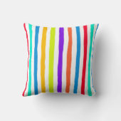 Handgezeichnet Streifen in kräftigen Pop-Kunstfarb Kissen (Rückseite)