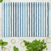 Handgezeichnet Streifen in Meeresblau-inspiriert F Geschirrtuch (Gefaltet)