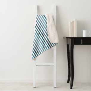 Handgezeichnet Streifen in Meeresblau-inspiriert F Sherpadecke