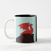 Handgezeichnet Stroke Dragon Design Zweifarbige Tasse (Links)
