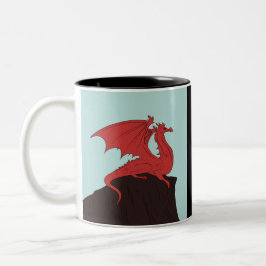 Handgezeichnet Stroke Dragon Design Zweifarbige Tasse