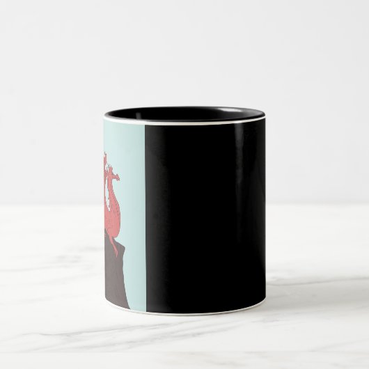 Handgezeichnet Stroke Dragon Design Zweifarbige Tasse (Mittel)